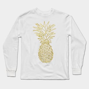 Pineapple Gold  Lucky Pineapples Cute Trendy Design Long Sleeve T-Shirt